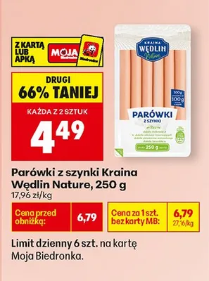 Parówki z szynki promocja w Biedronka