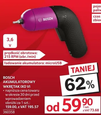 Wkrętak akumulatorowy BOSCH promocja w Selgros