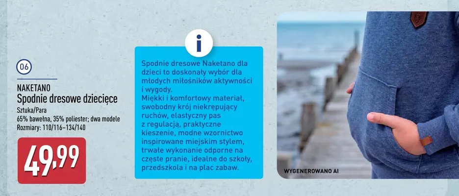Spodnie dresowe dziecięce Naketano promocja w Aldi