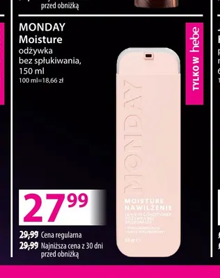 Odżywka bez spłukiwania Moisture Monday promocja w Hebe
