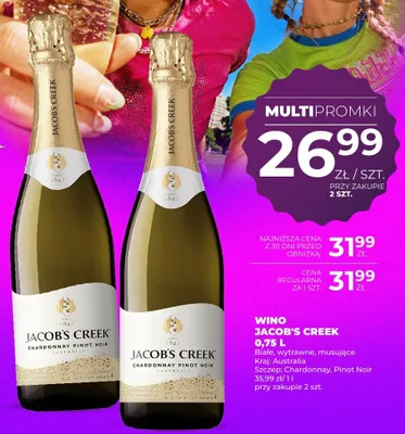 Wino musujące Jacob's Creek Chardonnay Pinot Noir promocja w Duży Ben