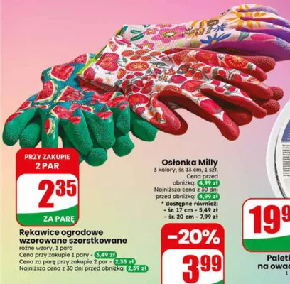 Rękawice ogrodowe wzorowane szorstkowane promocja w Dino