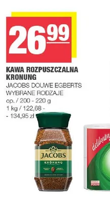 Kawa rozpuszczalna Jacobs Kronung promocja w SPAR