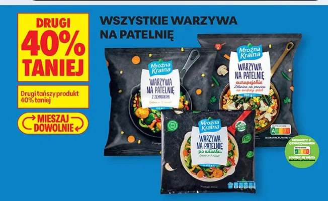 Wszystkie warzywa na patelnię DRUGIE -40% promocja w Biedronka