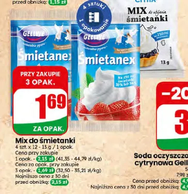 Mix do śmietanki Gellwe Śmietanex 4-pak promocja w Dino