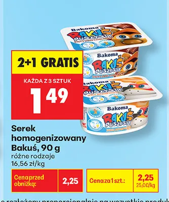 Serek homogenizowany Bakuś promocja w Biedronka