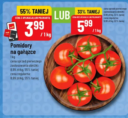 Pomidory na gałązce promocja w POLOmarket