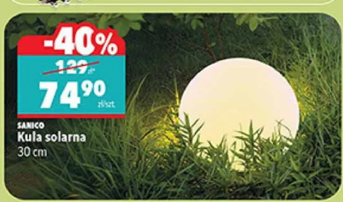 Kula solarna 30 cm Sanico promocja w Biedronka