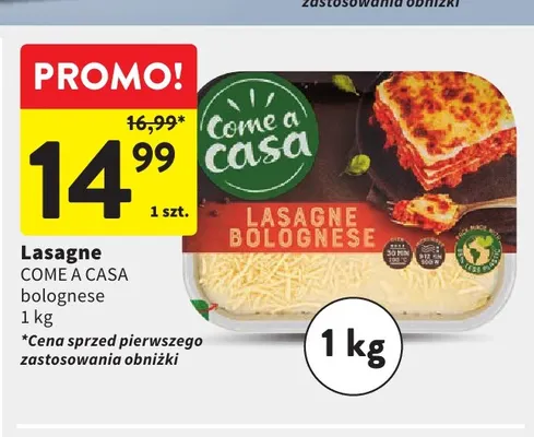 Lasagne bolognese Come a Casa promocja w Intermarche