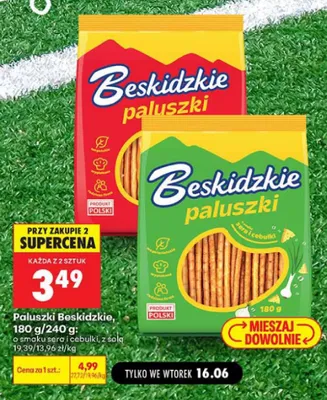 Paluszki o smaku sera i cebulki Beskidzkie promocja w Biedronka