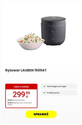 Ryżowar Lauben 1500AT promocja w Media Expert