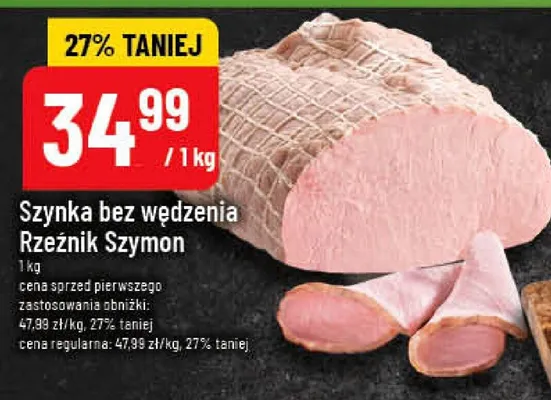 Szynka bez wędzenia Rzeźnik Szymon promocja w POLOmarket