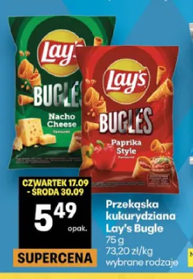 Przekąska kukurydziana Lay's Bugles Paprika Style promocja w Delikatesy Centrum