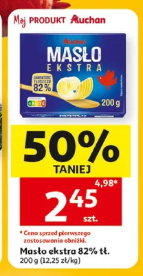 Masło ekstra 82% tł. Auchan promocja w Auchan