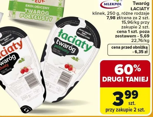 Twaróg łaciaty klinek różne rodzaje promocja w Carrefour