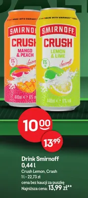 Drink Smirnoff Crush Lemon & Lime promocja w Żabka