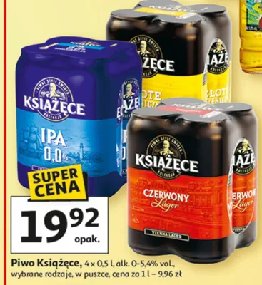 Piwo Książęce wybrane rodzaje promocja w Auchan