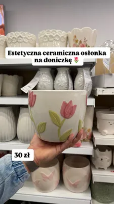 Osłonka ceramiczna na doniczkę promocja w Pepco