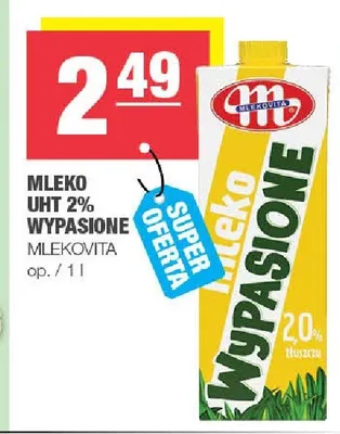 Mleko UHT 2% Wypasione Mlekovita promocja w SPAR