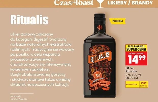 Likier ziołowy Ritualis promocja w Biedronka