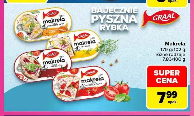 Makrela w sosie pomidorowym Graal promocja w Carrefour