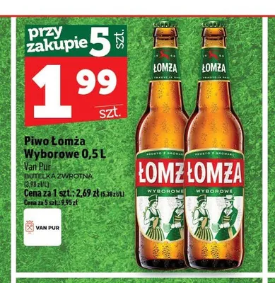 Piwo Łomża Wyborowe promocja w TOPAZ