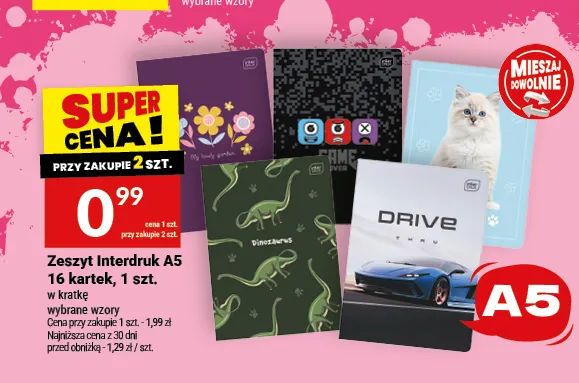 Zeszyt Interdruk A5 16 kartek promocja w Twój Market