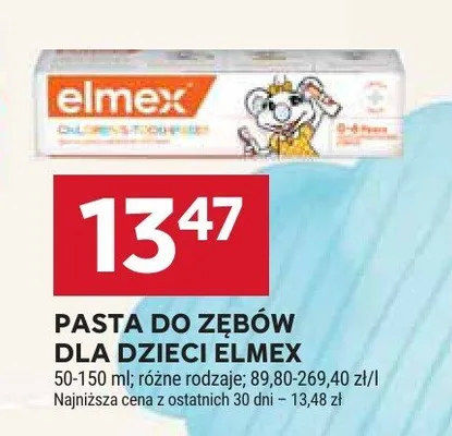 Pasta do zębów dla dzieci ELMEX 0-6 lat promocja w Stokrotka