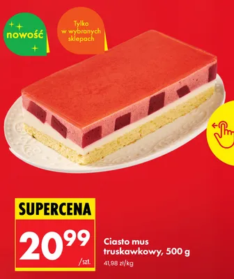 Ciasto mus truskawkowy promocja w Biedronka