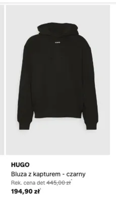 Bluza HUGO z kapturem czarna promocja w Lounge by Zalando
