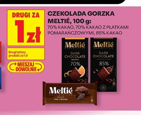 Czekolada gorzka 85% kakao Meltie promocja w Biedronka