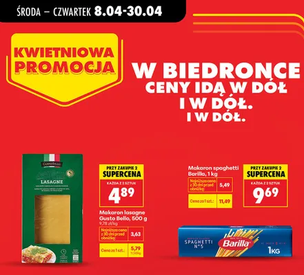 Makaron lasagne promocja w Biedronka