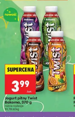 Jogurt pitny Twist Bakoma promocja w Biedronka