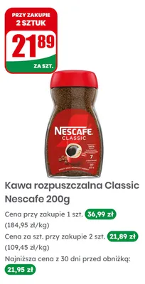 Kawa rozpuszczalna Nescafe Classic promocja w Dino