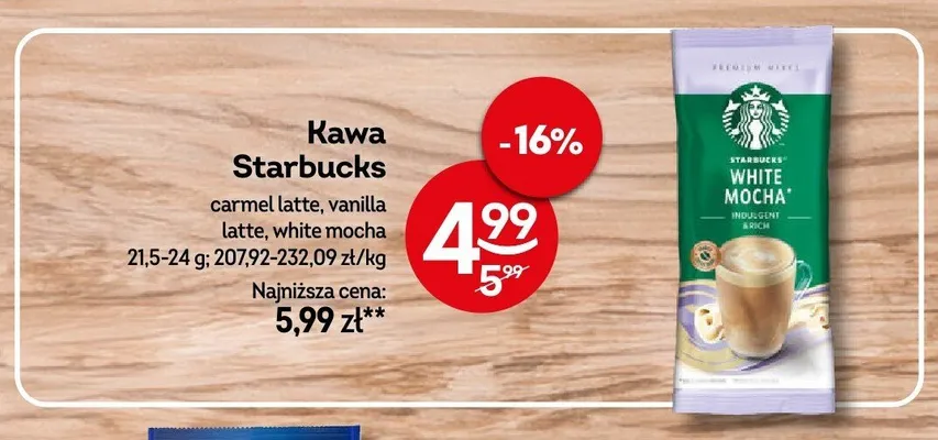 Kawa Starbucks Vanilla Latte promocja w Żabka