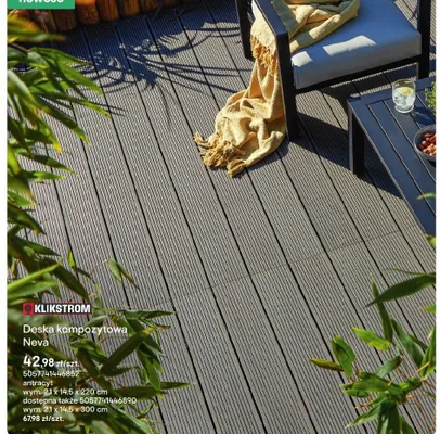 Deska kompozytowa Neva antracyt promocja w Castorama