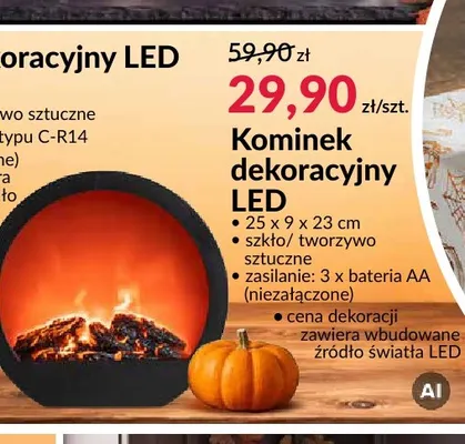 Kominek dekoracyjny LED promocja w Salony Agata