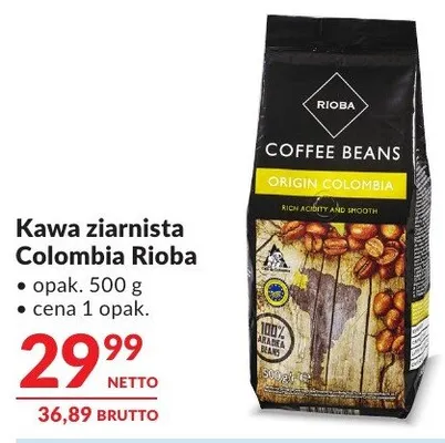 Kawa ziarnista Colombia Rioba promocja w Makro
