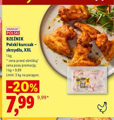 Polski kurczak - skrzydła XXL Rzeźnik promocja w Lidl