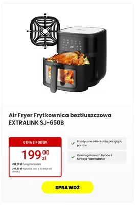 Frytkownica beztłuszczowa Extralink SJ-650B promocja w Media Expert