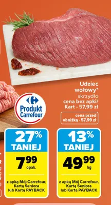 Udziec wołowy promocja w Carrefour