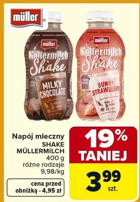 Napój mleczny Shake różne rodzaje promocja w Carrefour