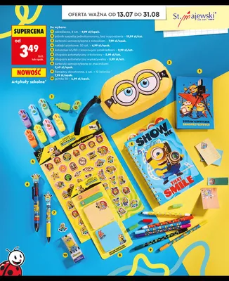 Karteczki samoprzylepne z notesikiem St. Majewski Minionki promocja w Biedronka