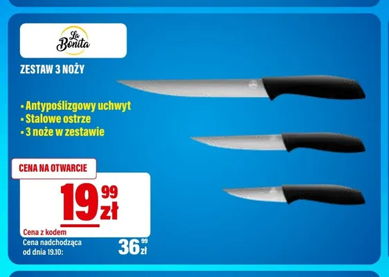 Zestaw 3 noży La Bonita promocja w RTV EURO AGD