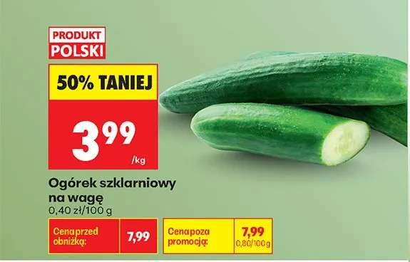 Ogórek szklarniowy promocja w Biedronka