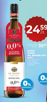 Wino bezalkoholowe Napój winny Dr. Zenzen biały wytrawny Riesling promocja w Duży Ben