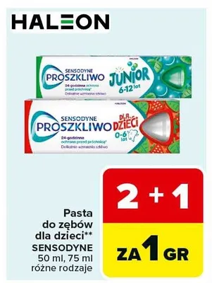 Pasta do zębów dla dzieci Junior 6-12 Proszkliwo Dzieci 0-6 promocja w Carrefour Market