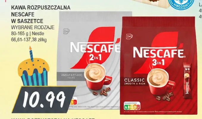 Kawa rozpuszczalna Nescafe 3in1 w saszetce promocja w Słoneczko