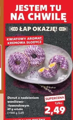 Donut z nadzieniem waniliowo-lawendowym promocja w Kaufland