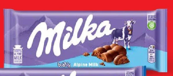 Czekolada Milka Bubbly Alpine Milk 80-100g promocja w Lidl